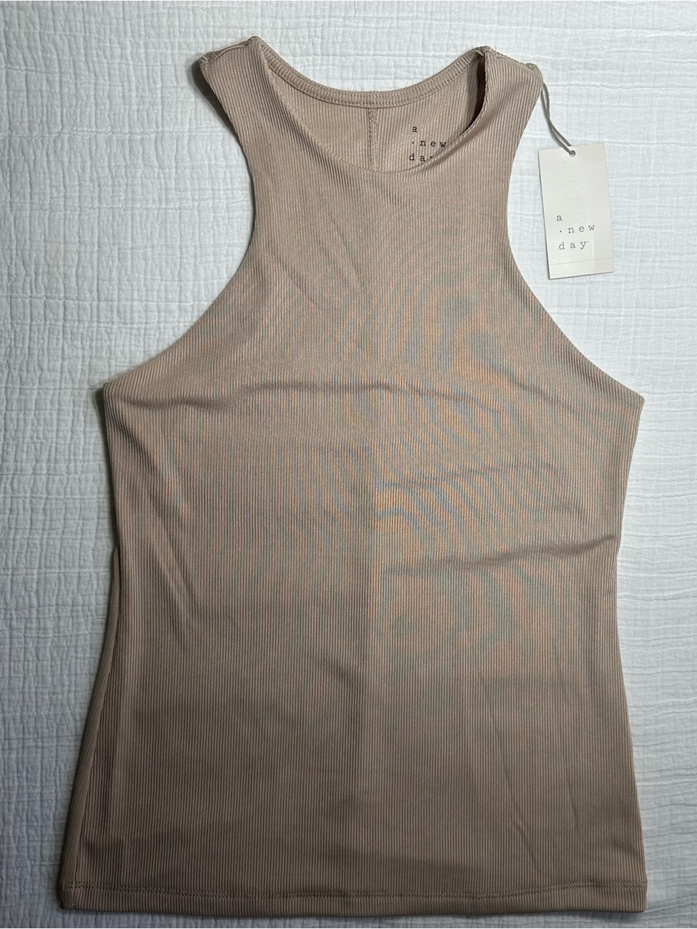 a new day Ribbed Tank Top - Taupe